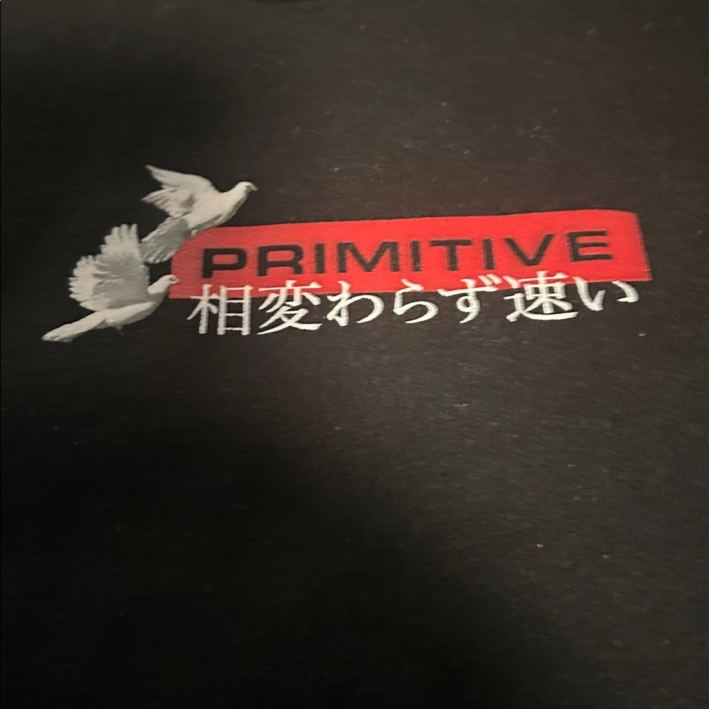 Primitive Youth Black Hoodie with Red and White Graphic M